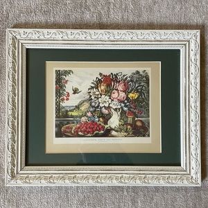 Vintage framed currier & Ives Printed lithograph